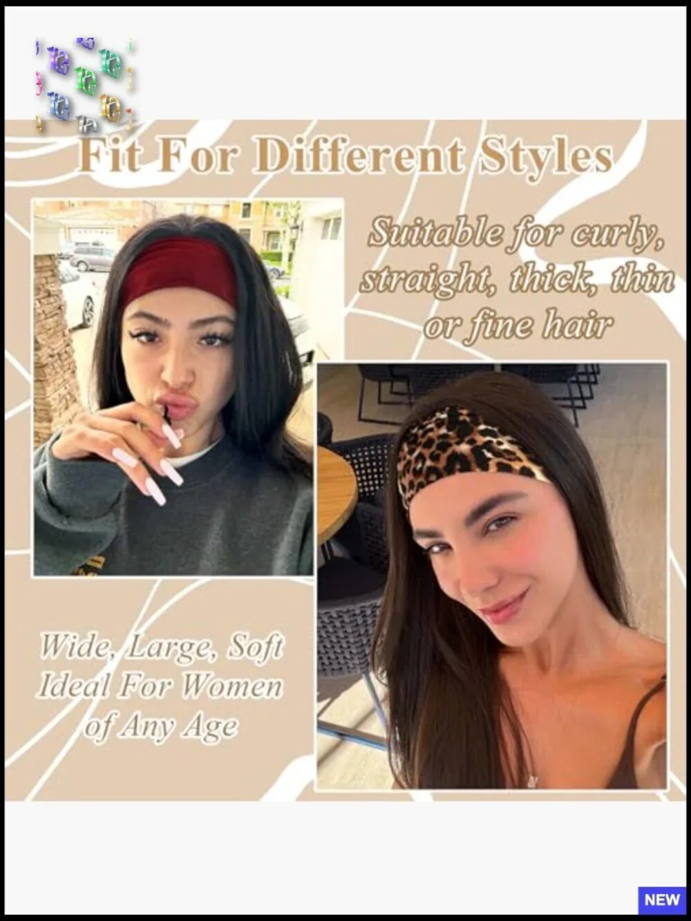 Boho Knotted Turban Headbands Non-Slip Soft Polyester Spandex Hair Wraps